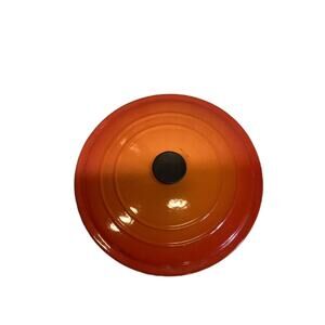 Le Creuset Orange Cast Iron Lid with Black Knob, Made in France